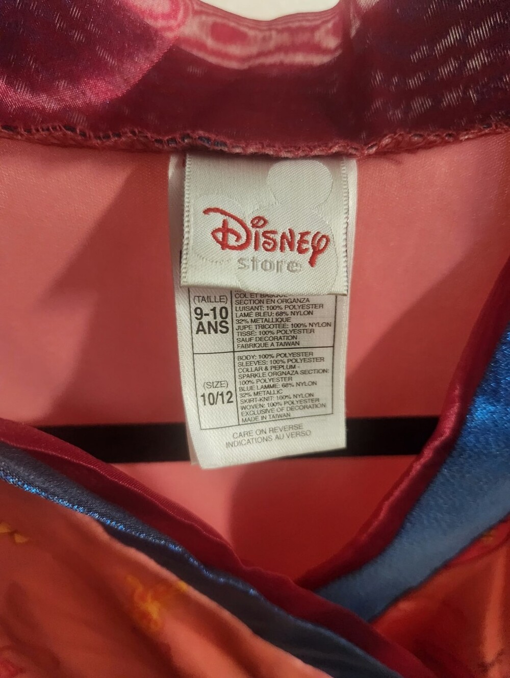 Authentic Disney Store Mulan Princess Costume Dress - Girls Pink & Blue Sz 9/10 - Picture 3 of 4